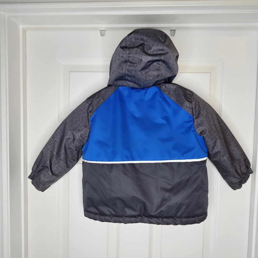 George Boys Blue Grey Hooded Winter Coat Fleece Lined Cozy Size 3T - Picture 15 of 15